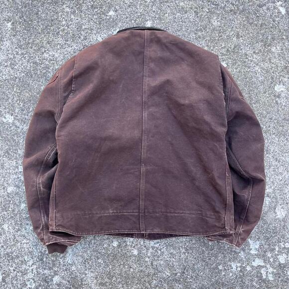 J22 corduroy collar duck canvas Sherpa Lined Duck Canvas Brown Work Detroit - Picture 6 of 8